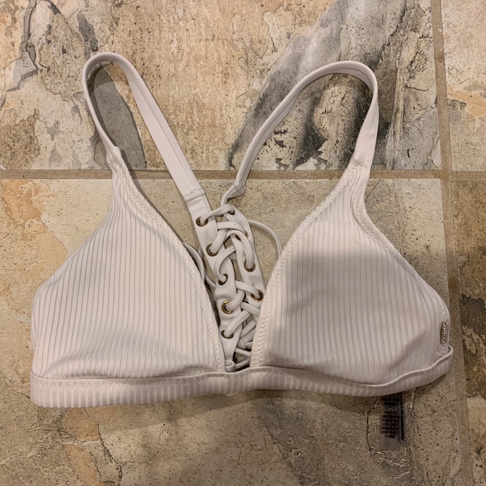 PINK ribbed bikini top